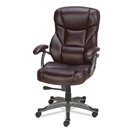 Alera Birns High-Back Task Chair, Up to 250 lb, 18.11" to 22.05" Seat Height, Brown Seat/Back, Chrome Base ALEBN41B59